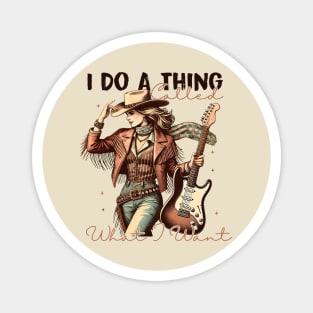 Country Western Singer with Guitar Magnet